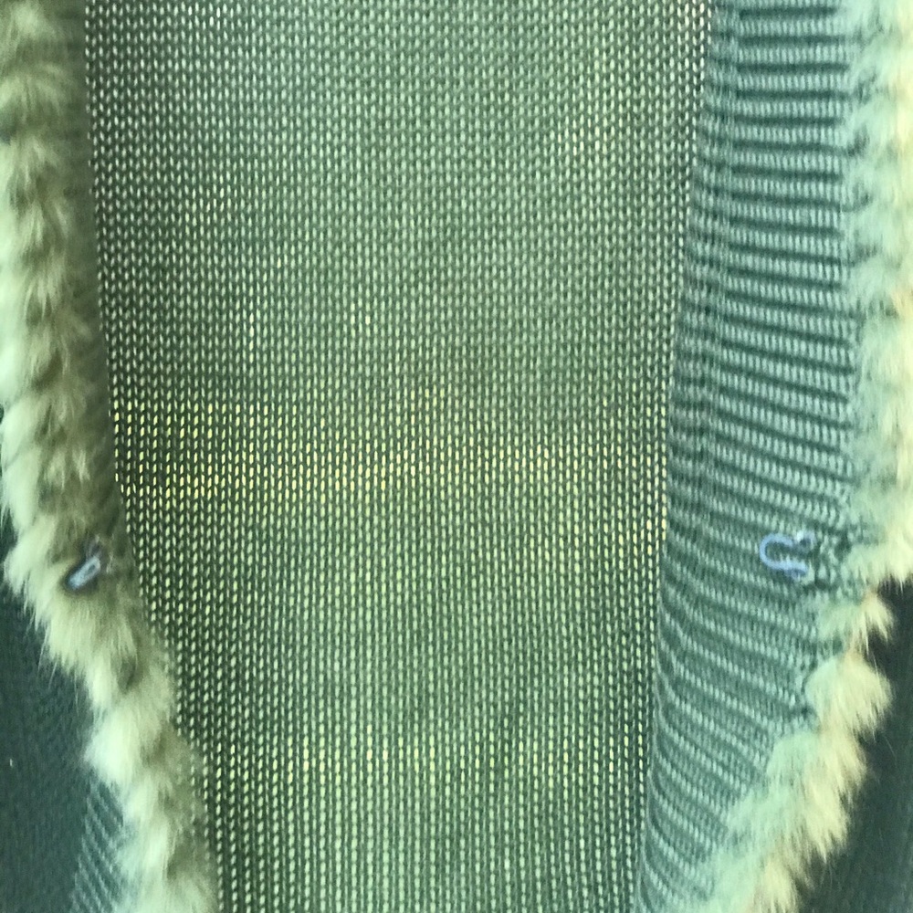 Cardigan Vest Green with Fur Trim - Picture 5 of 8